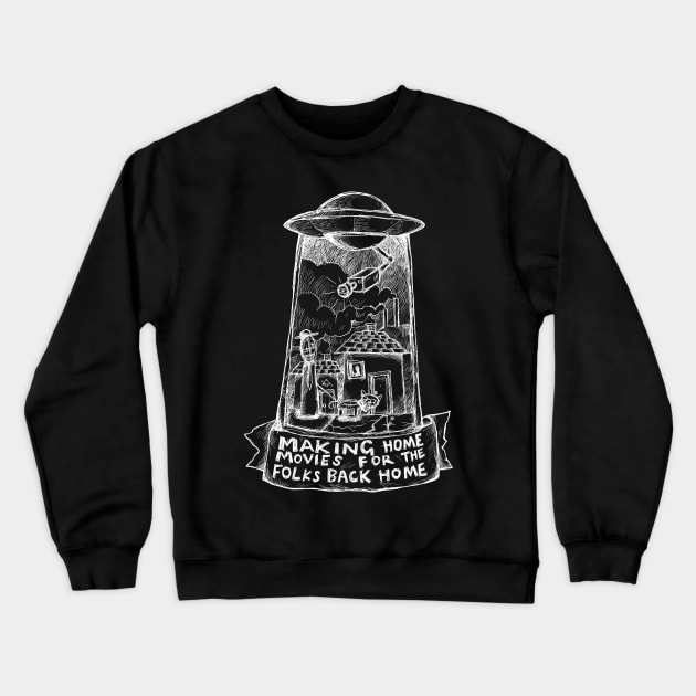 Subterranean Homesick Alien - Radiohead Illustrated lyrics - Inverted. Crewneck Sweatshirt by bangart